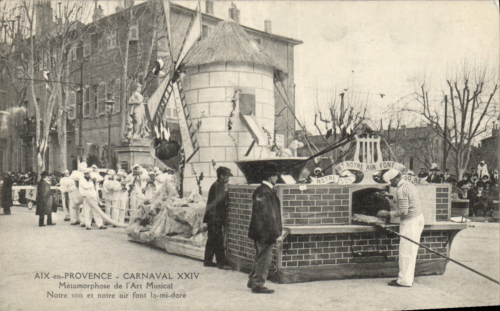 VINTAGE POSTCARD Aix Windmill in Provence Carnaval XXIV Metamorphoses musical art