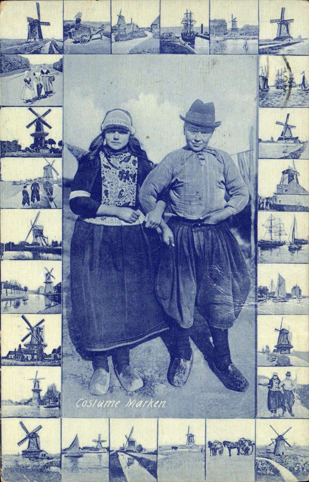 CPA Moulin a vent Costume Marken Folklore