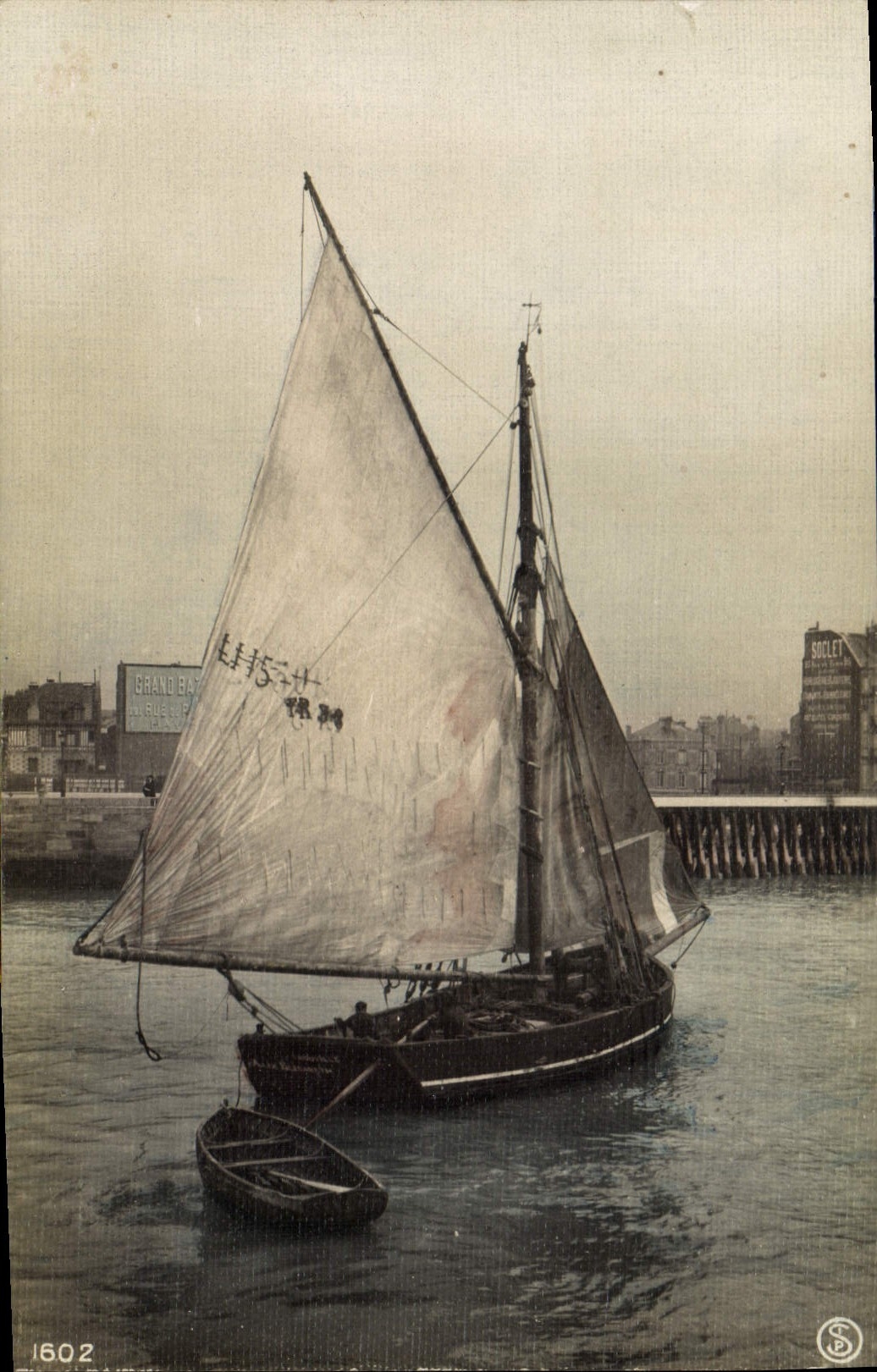 CPA Bateau de Peche (carte toilee)