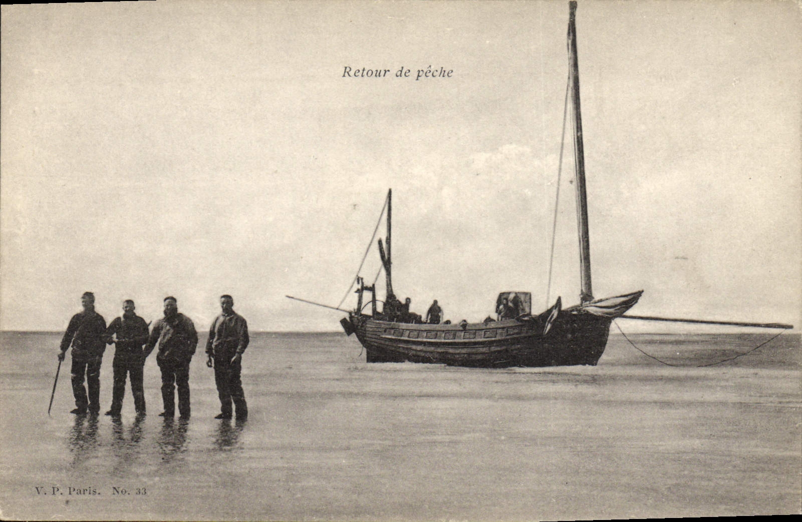 CPA Bateau de Peche Retour de peche 