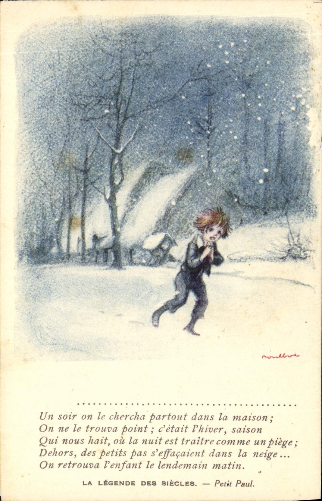 CPA Fantaisie Illustrateur Poulbot Victor Hugo Petit Paul