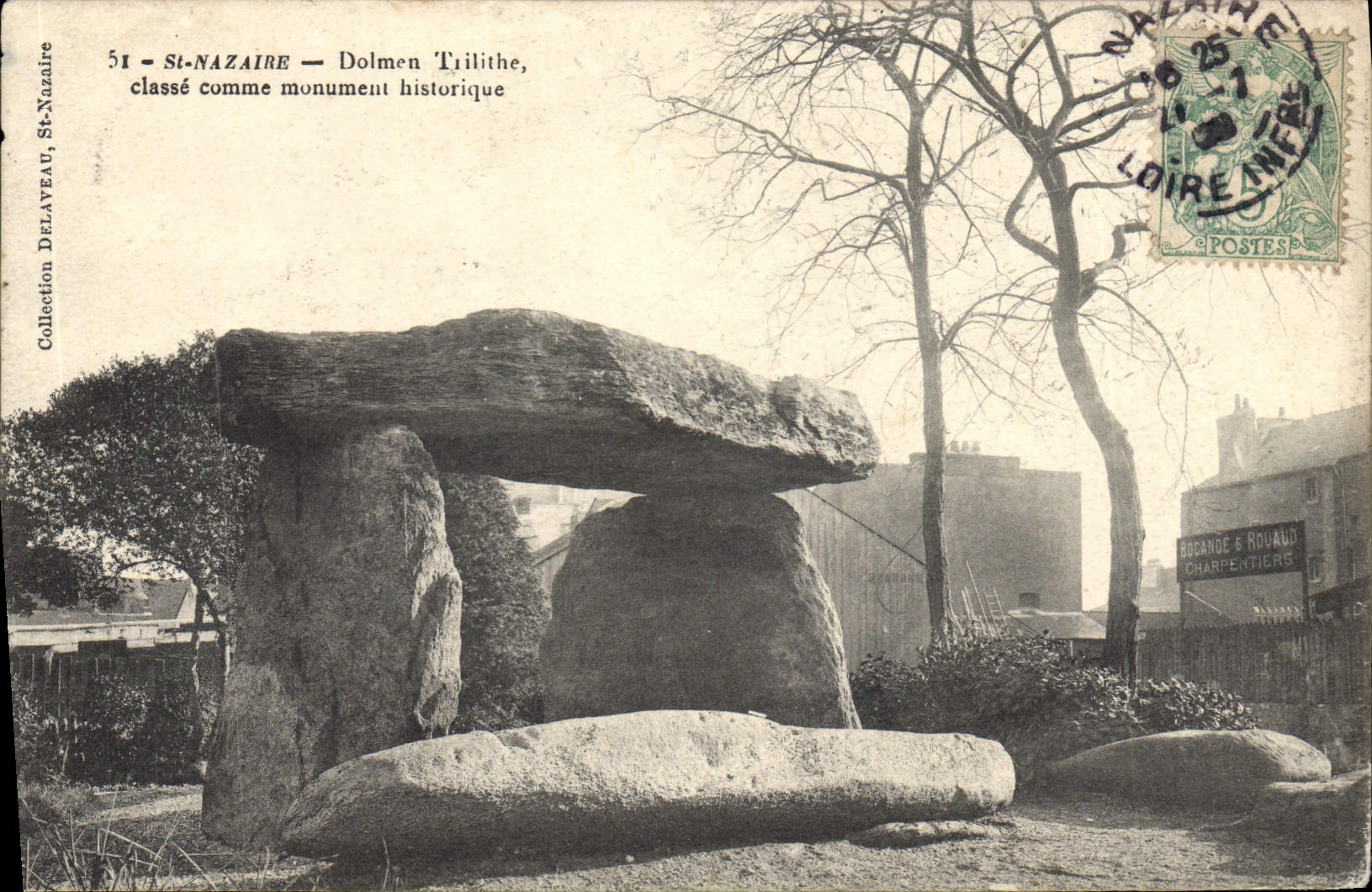 VINTAGE POSTCARD Dolmen Menhir St Nazaire Dolmen Trilith