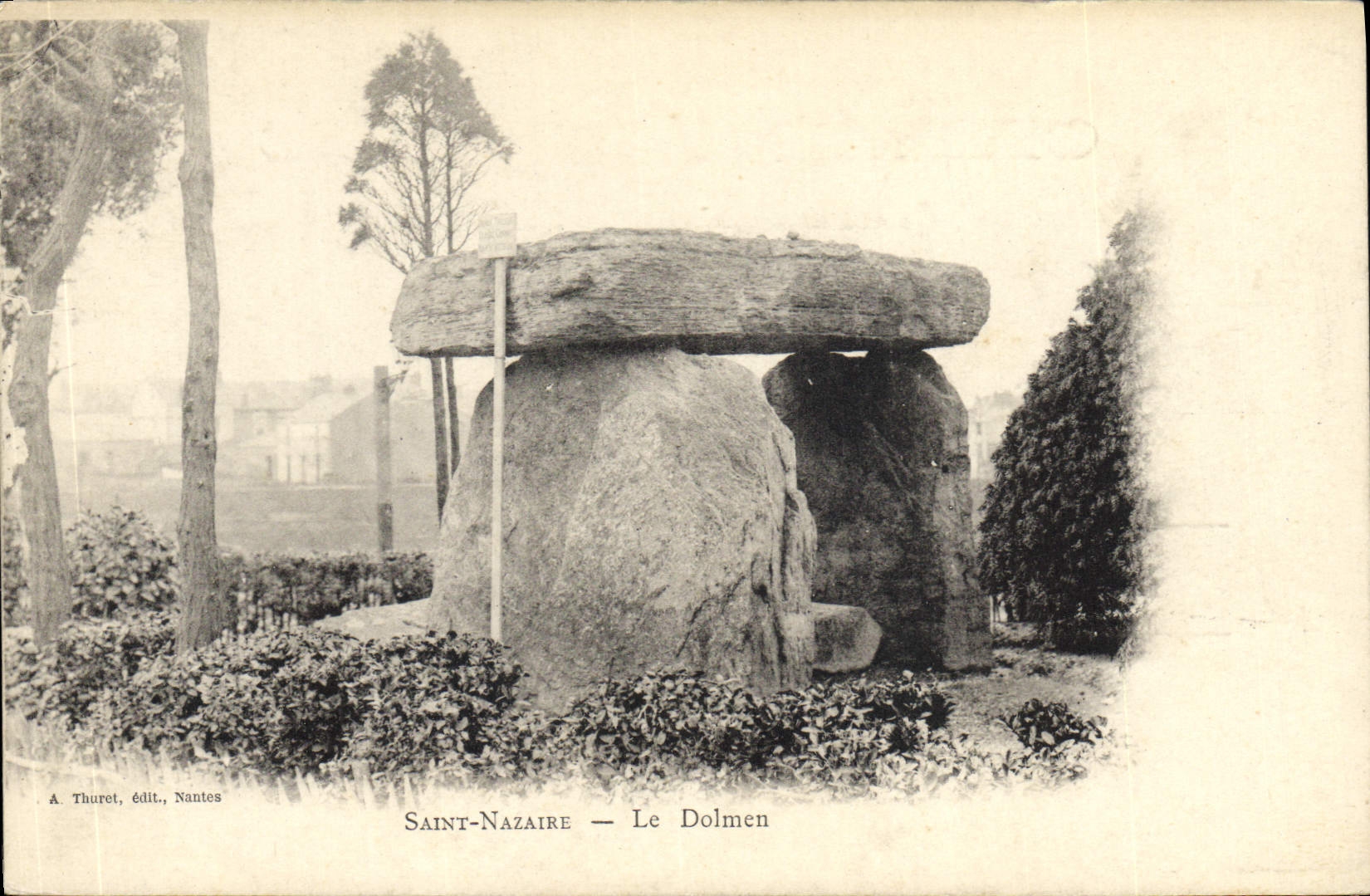 VINTAGE POSTCARD Dolmen Menhir Saint Nazaire the dolmen