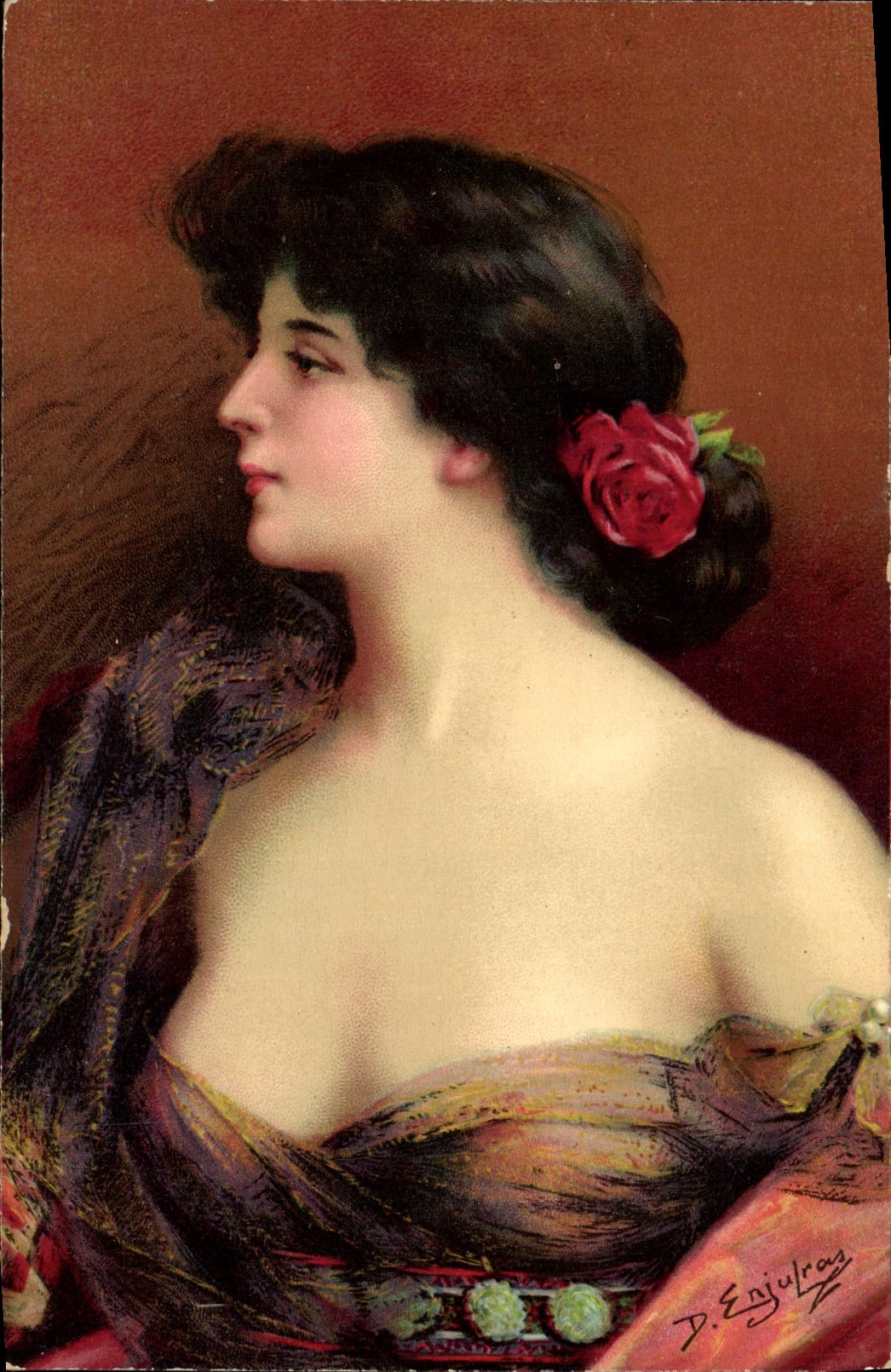 VINTAGE POSTCARD Fantasy Illustrator Enjulras Woman