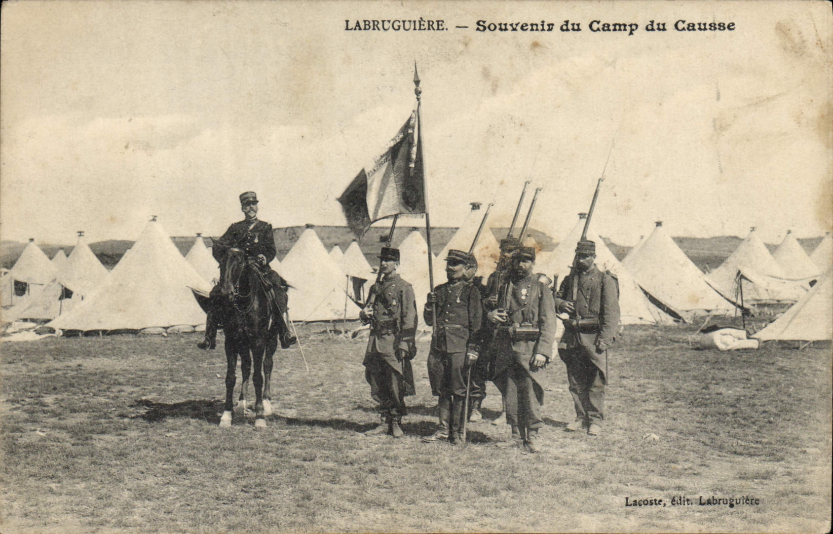 VINTAGE POSTCARD Fantasy Militaria Labriguiere Souvenir of the camp of Causse