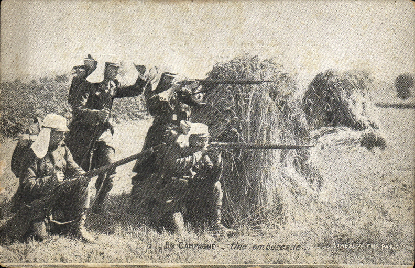 VINTAGE POSTCARD Militaria Fantasy a ambush