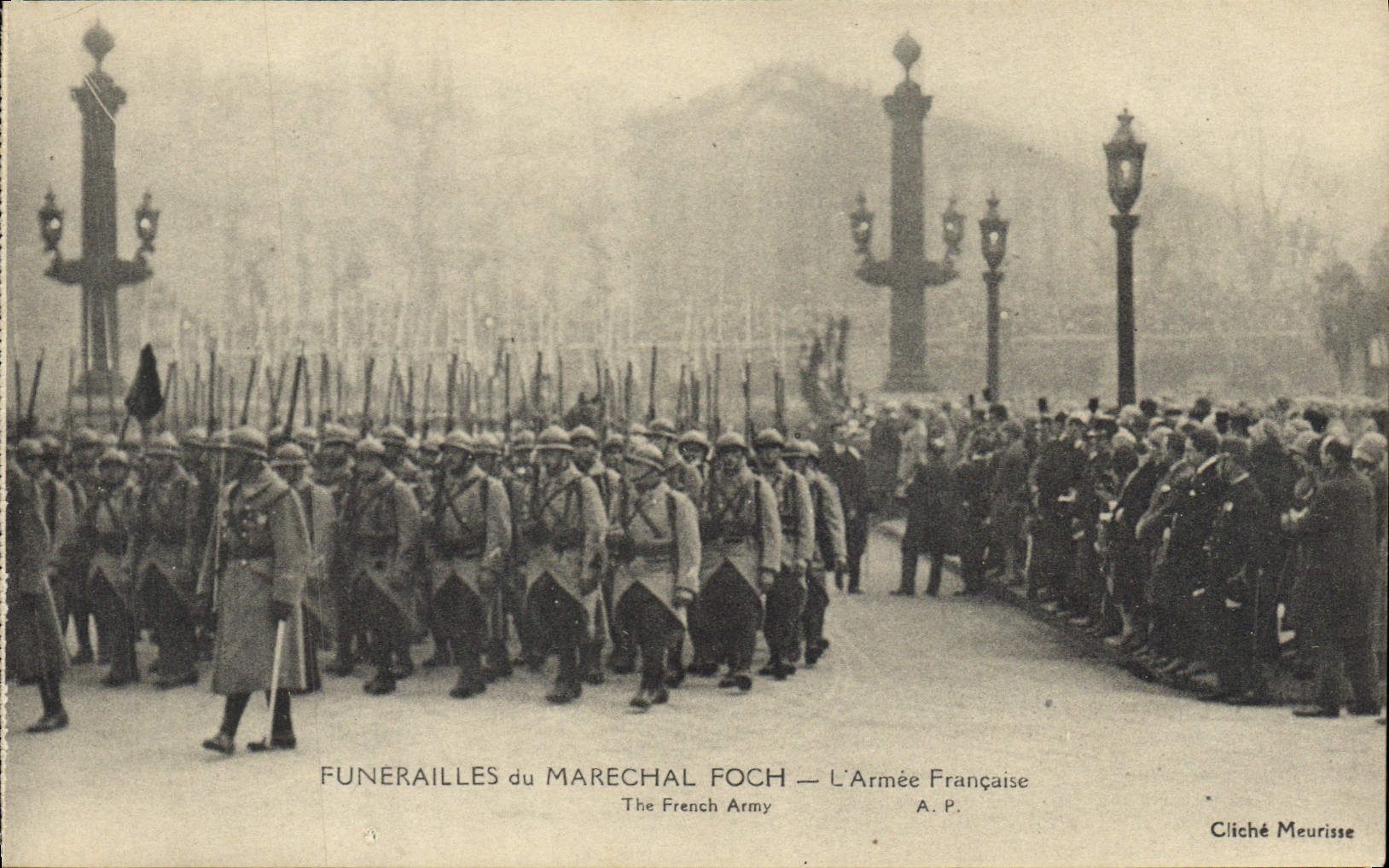 VINTAGE POSTCARD Fantasy Militaria Funeral of the Foch Marshal the French Army