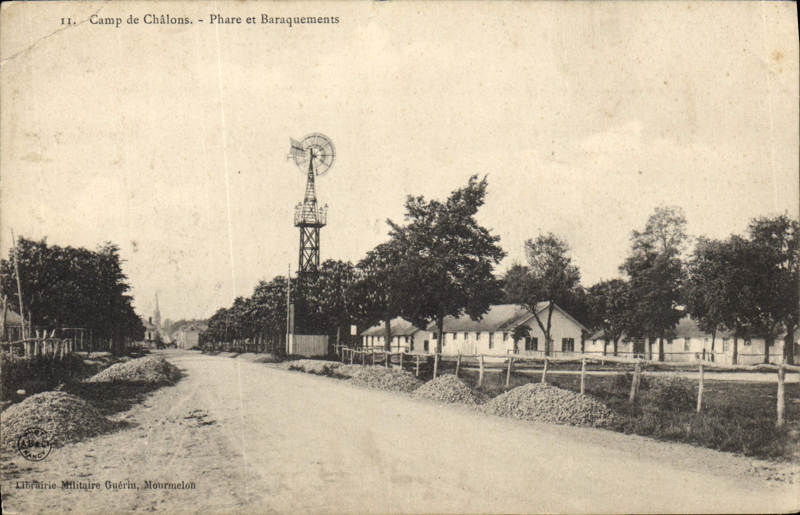 VINTAGE POSTCARD Camp of Trawl-nets Lighthouse and hutments