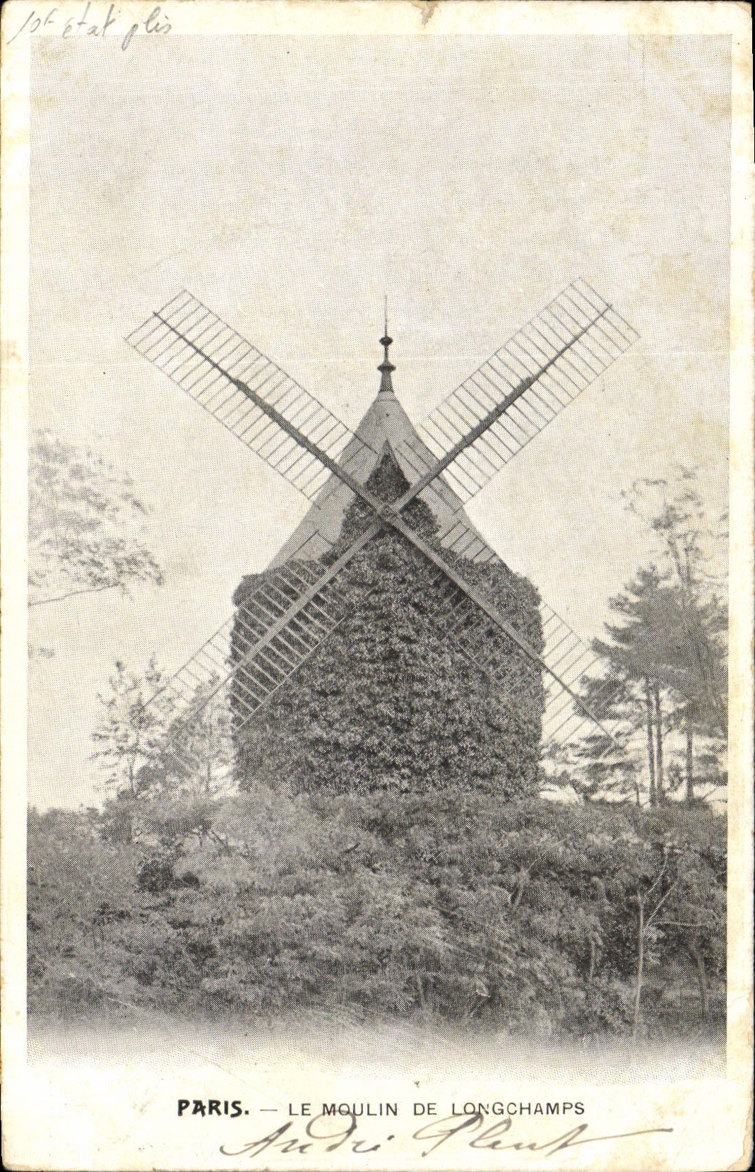 CPA Moulin a vent Paris Le moulin de Longchamps