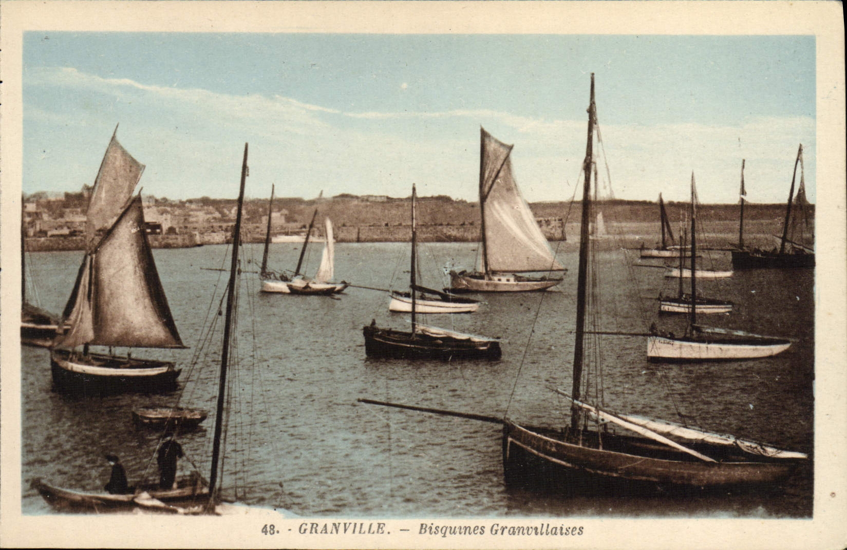 CPA Bateau Peche Granville Bisquines Granvillaises