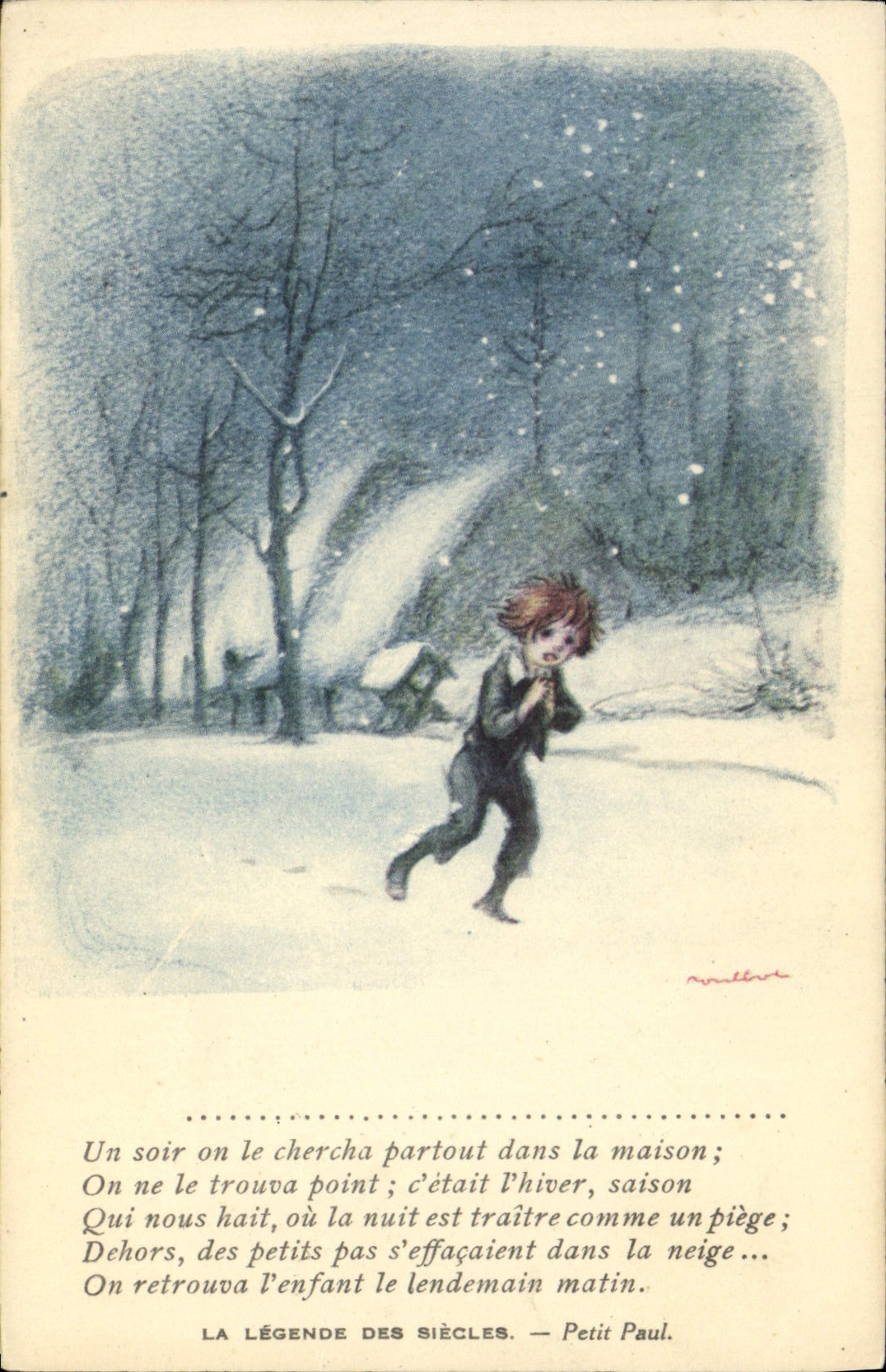CPA Fantaisie Illustrateur Poulbot Victor Hugo La legende des siecles Petit Paul