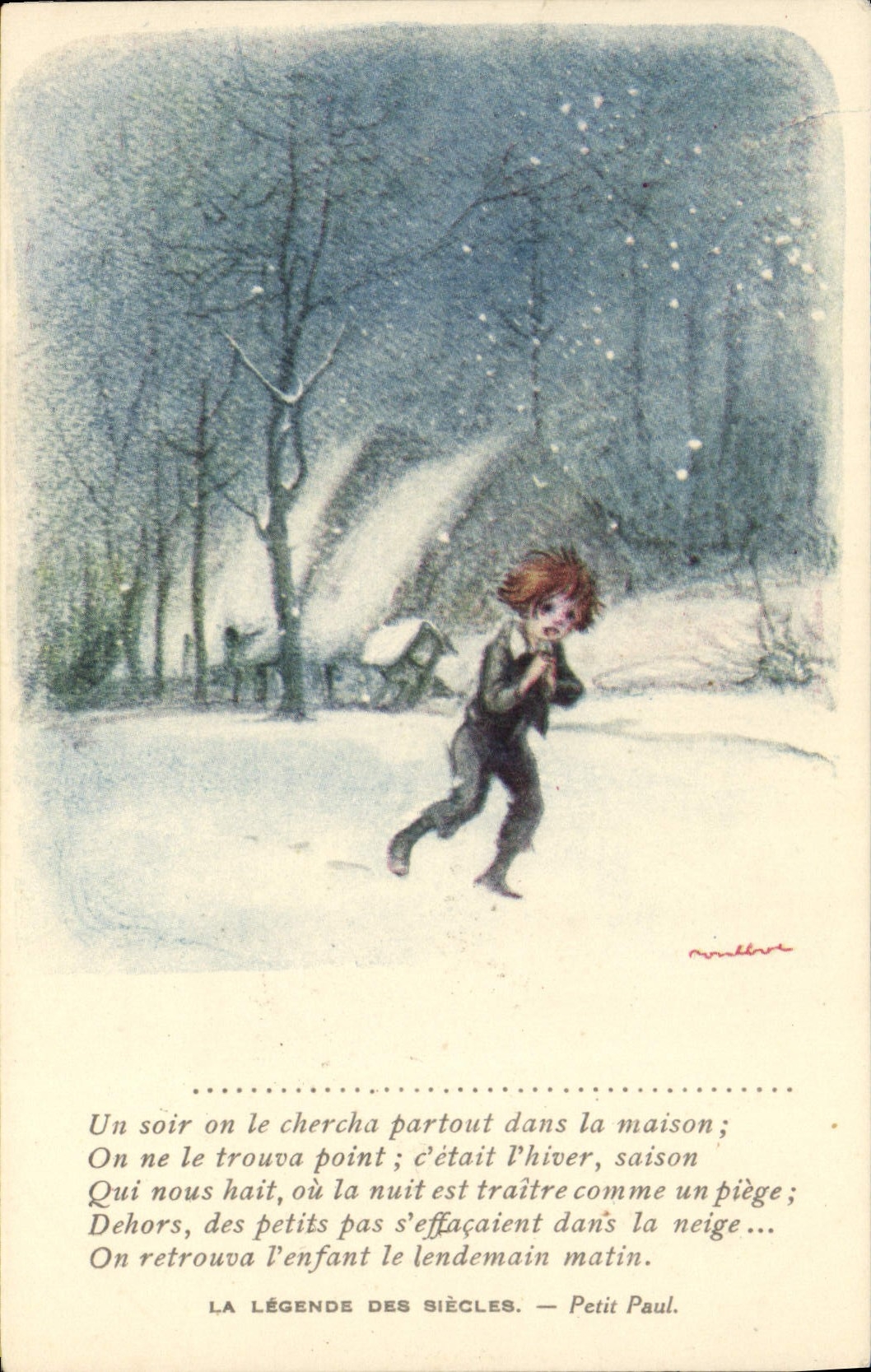 CPA Fantaisie Illustrateur Poulbot Victor Hugo La legende des siecles Petit Paul