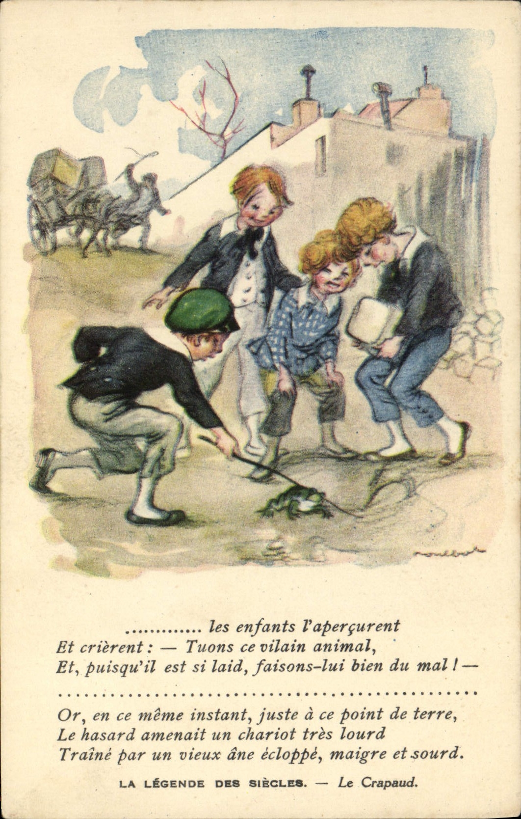 CPA Fantaisie Illustrateur Poulbot Victor Hugo La legende des siecles Le crapaud