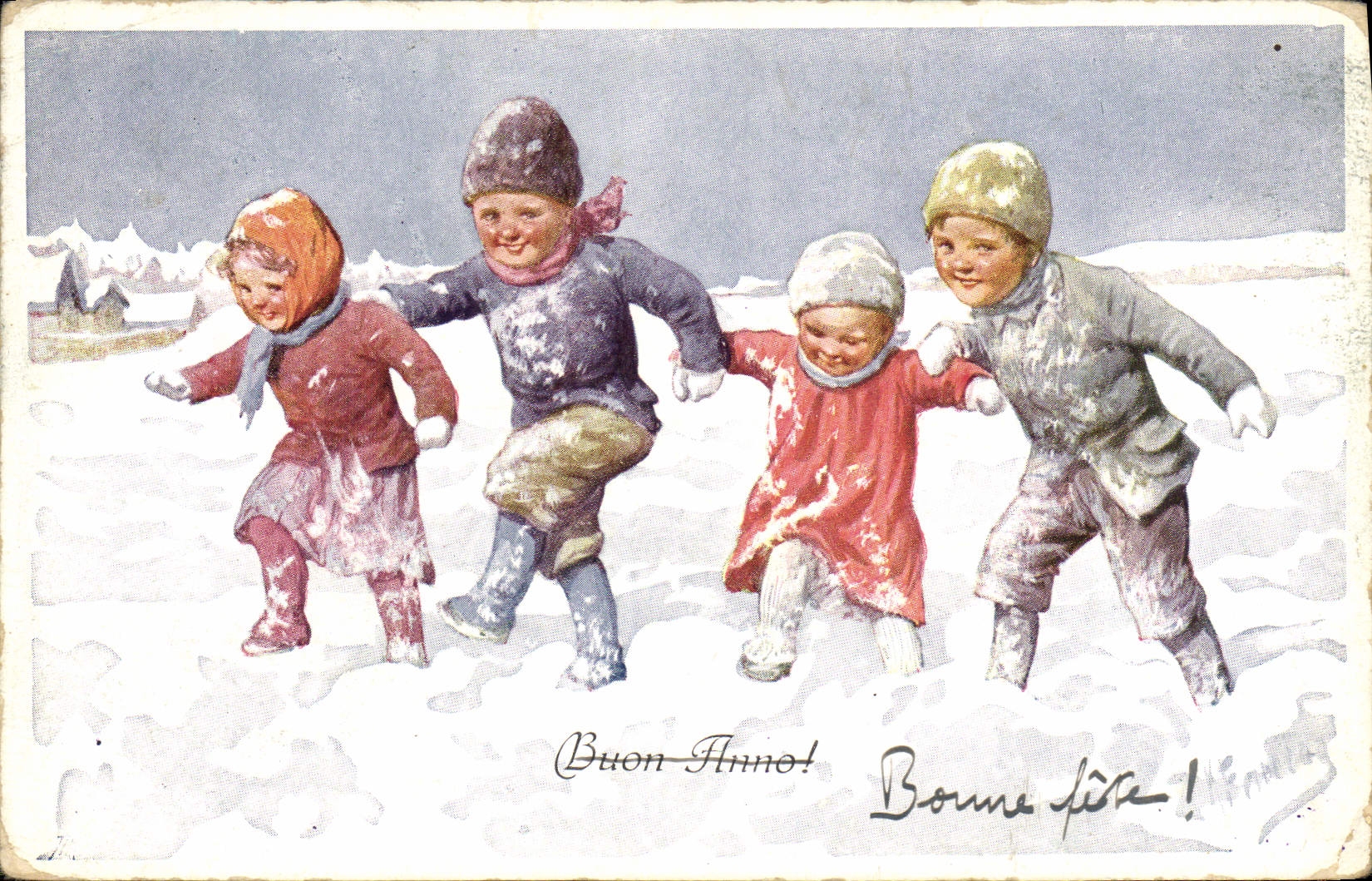 CPA Fantaisie Illustrateur Feiertug Enfants