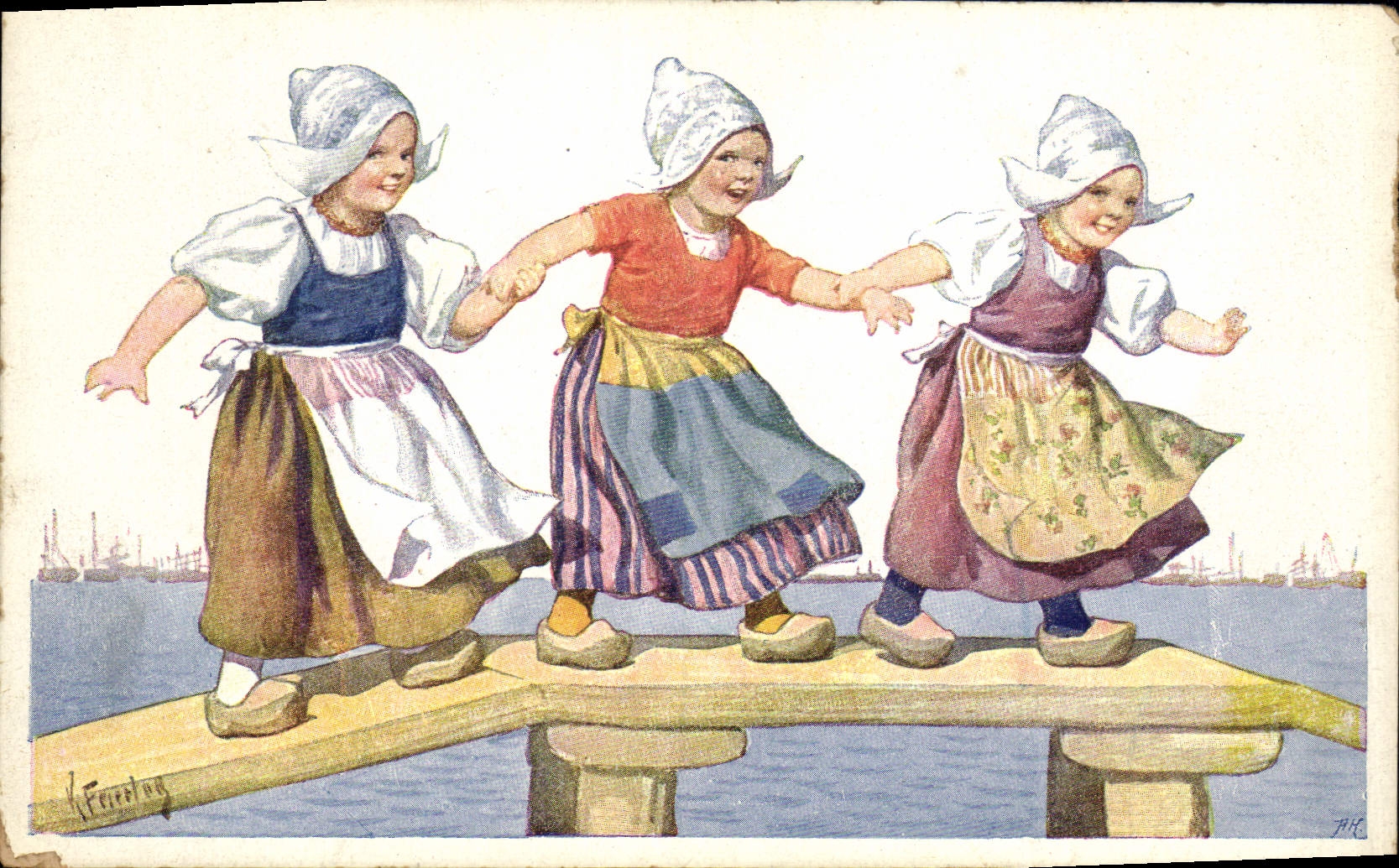 CPA Fantaisie Illustrateur Feiertug Enfants