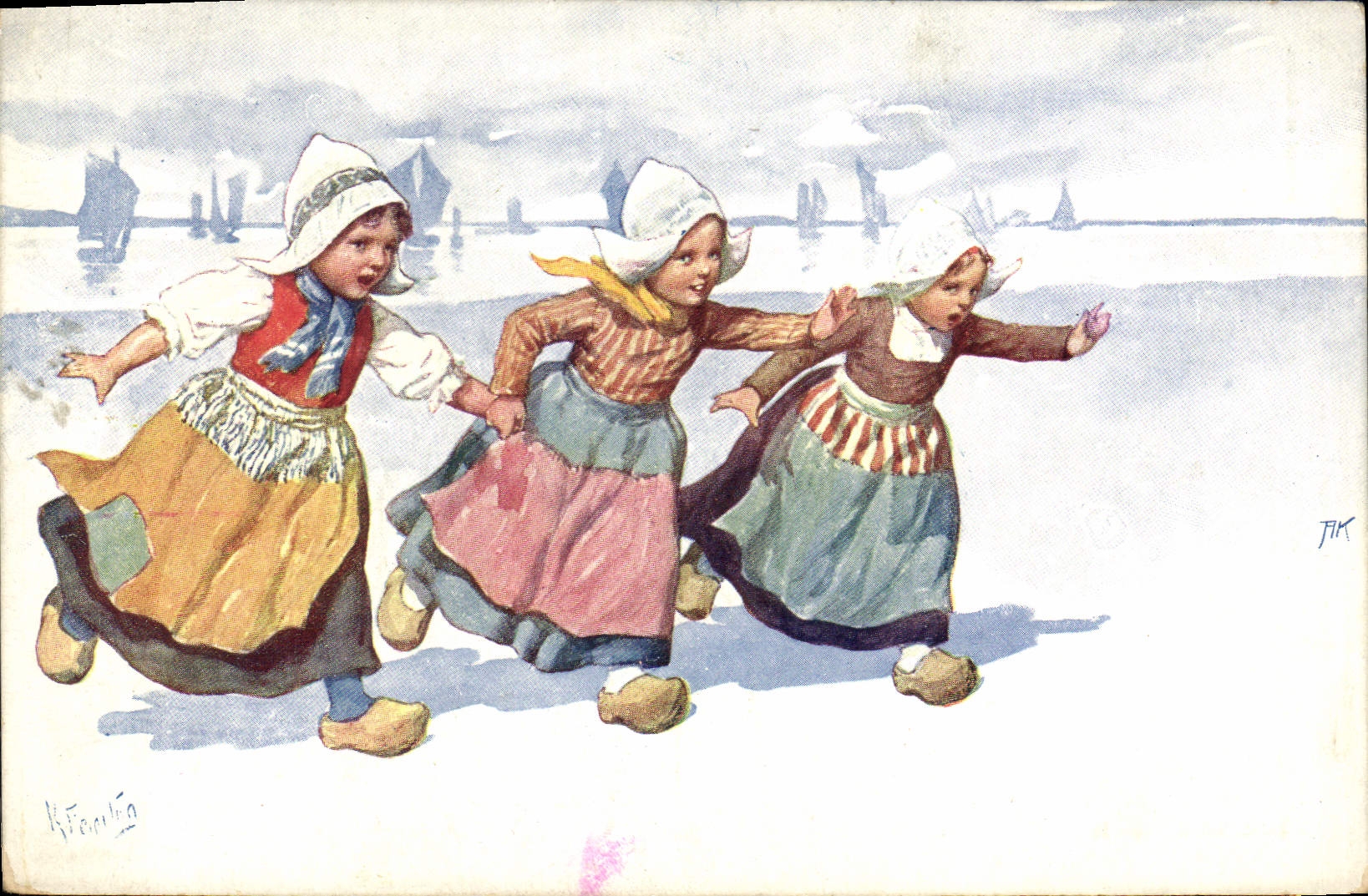 CPA Fantaisie Illustrateur Feiertug Enfants