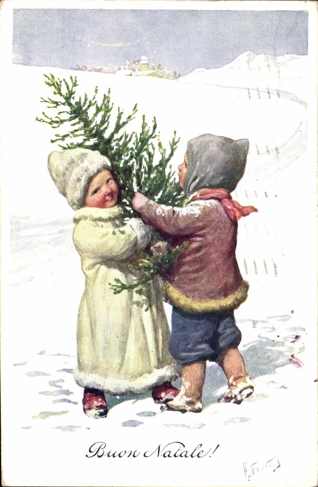 CPA Fantaisie Illustrateur Feiertug Enfants