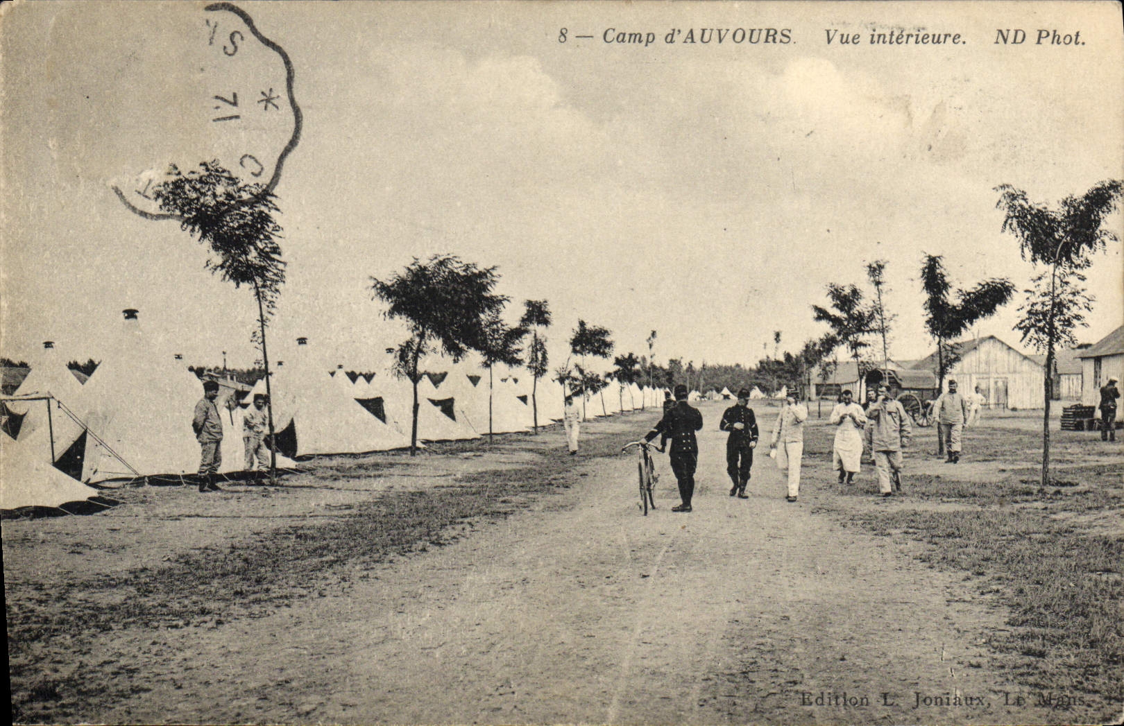 VINTAGE POSTCARD Militaria Camp of Auvours Seen interior