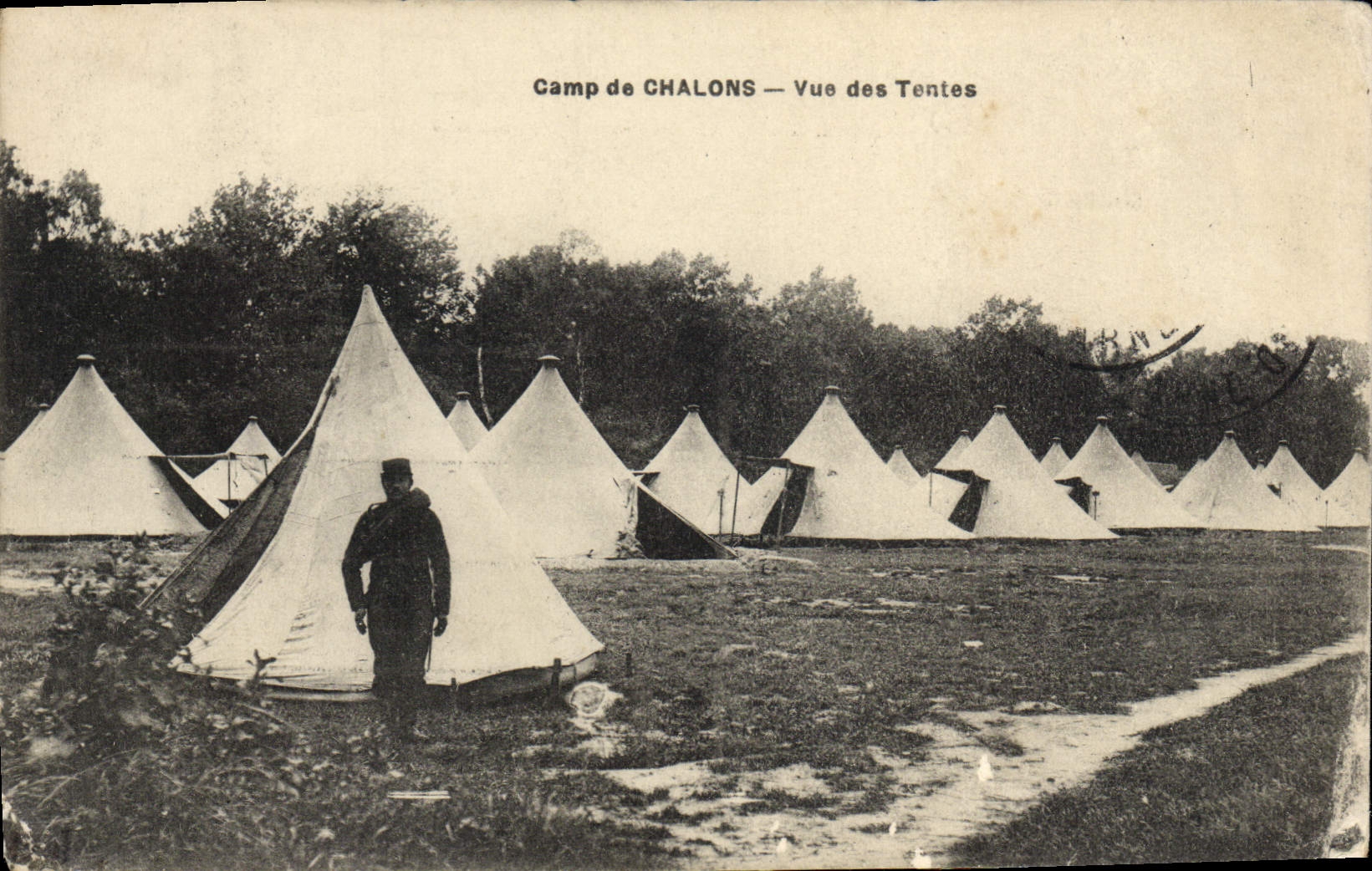 VINTAGE POSTCARD Militaria Camp of Trawl-nets Seen of the tents