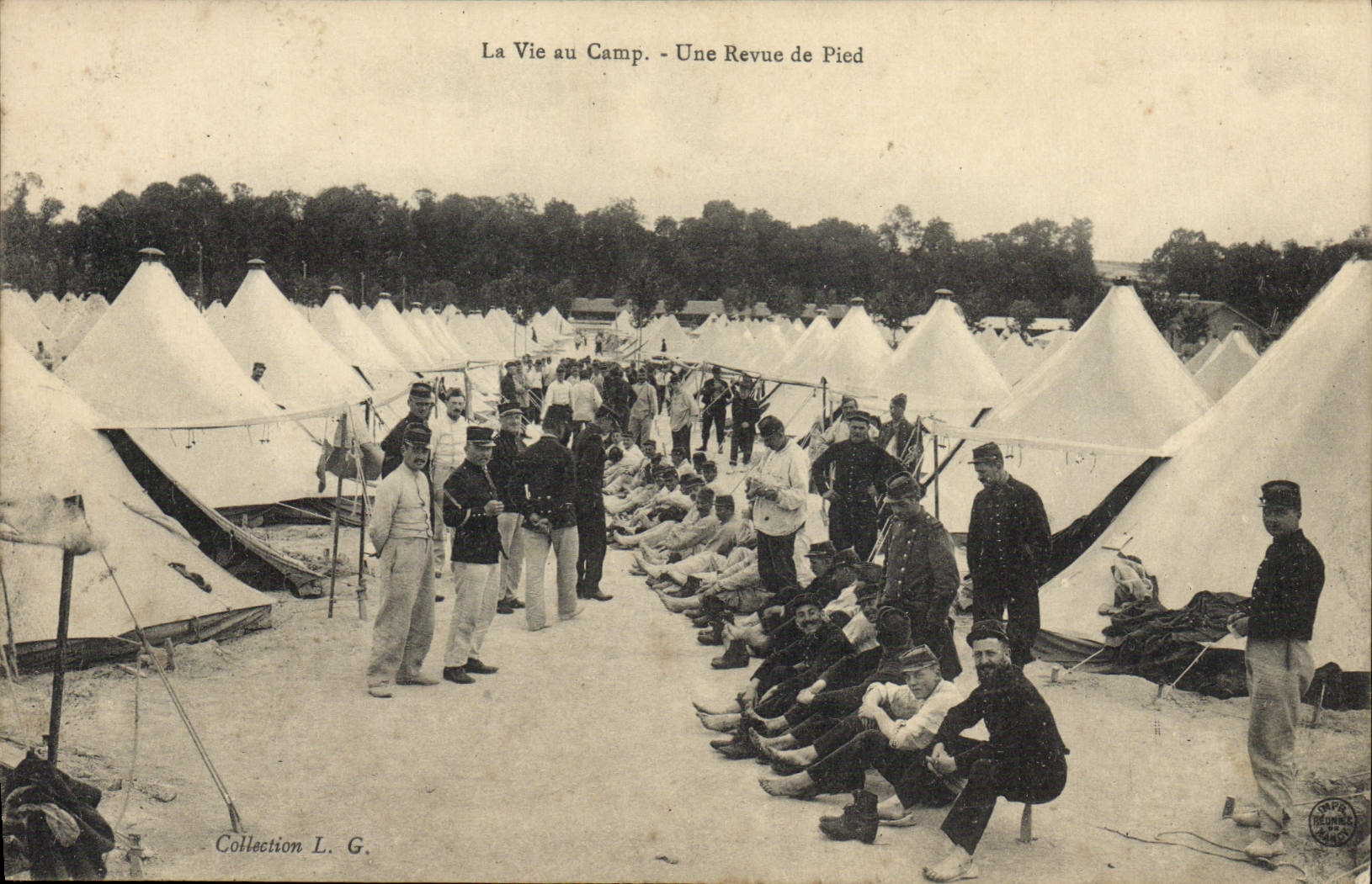 VINTAGE POSTCARD Militaria life with the camp a review of foot