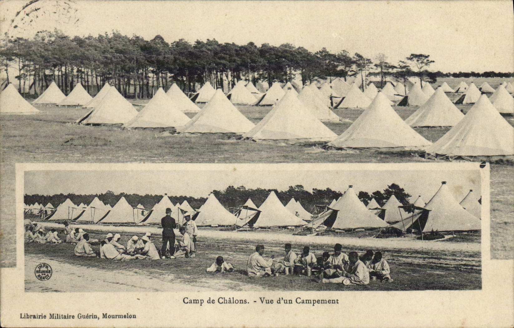 CPA Militaria Camp de Chalons Vue d'un campement