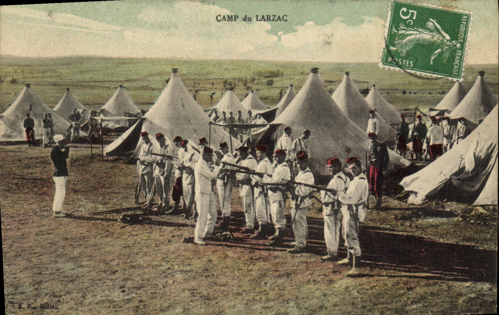 VINTAGE POSTCARD Militaria Camp of Larzac