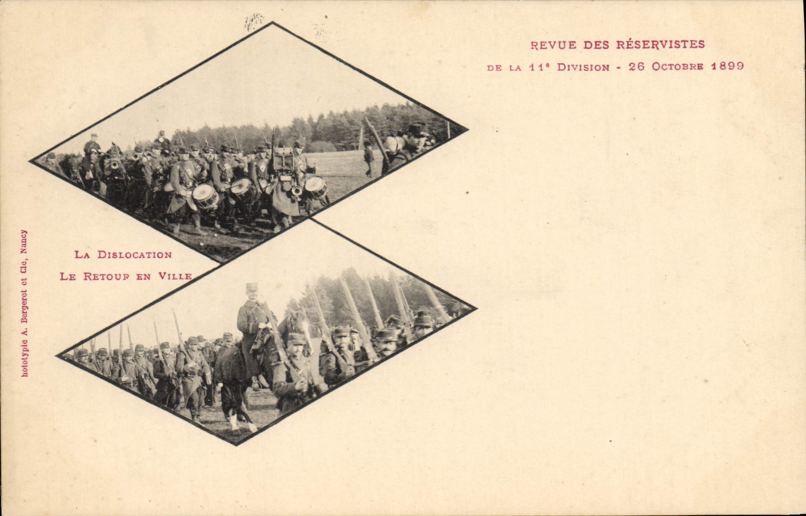 CPA Militaria Revue des Reservistes de la 11eme division 1899