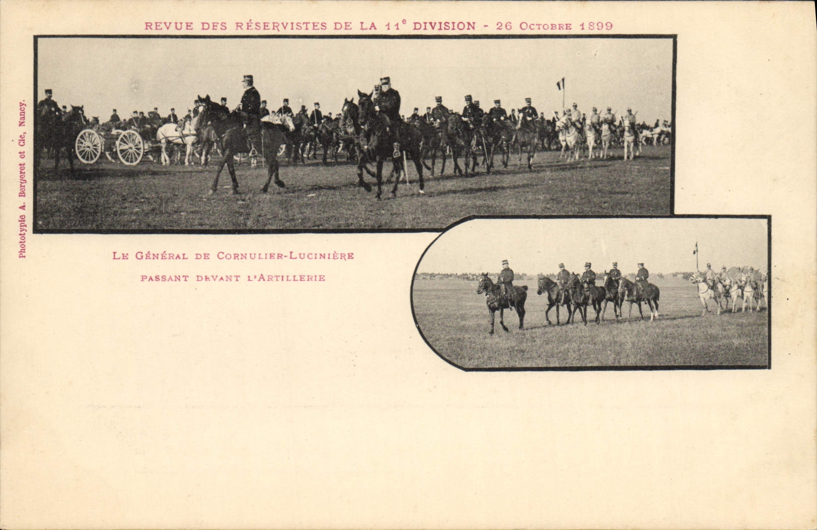 CPA Militaria Revue des Reservistes de la 11eme division 1899