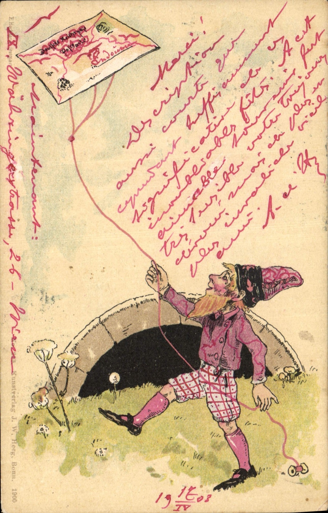 CPA Lutin Fantaisie Cerf Volant Cerf-volant