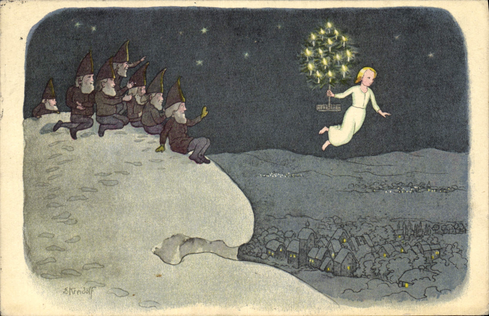 CPA Lutin Fantaisie Ange