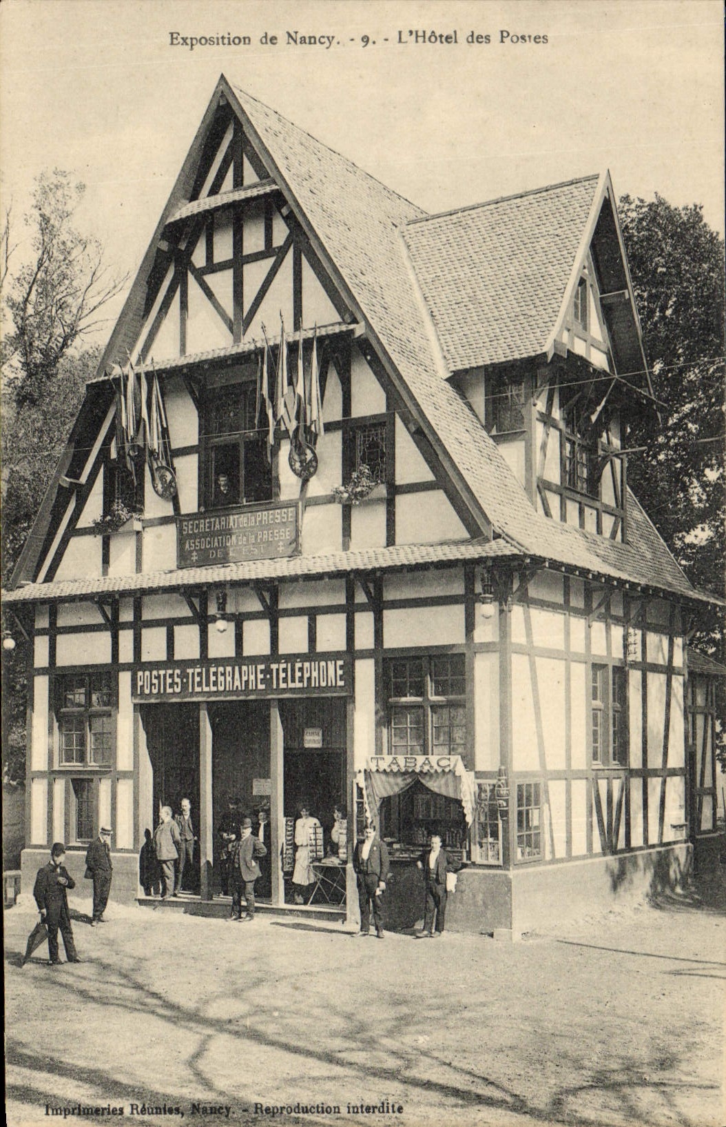 VINTAGE POSTCARD Post office building Fair of Nancy