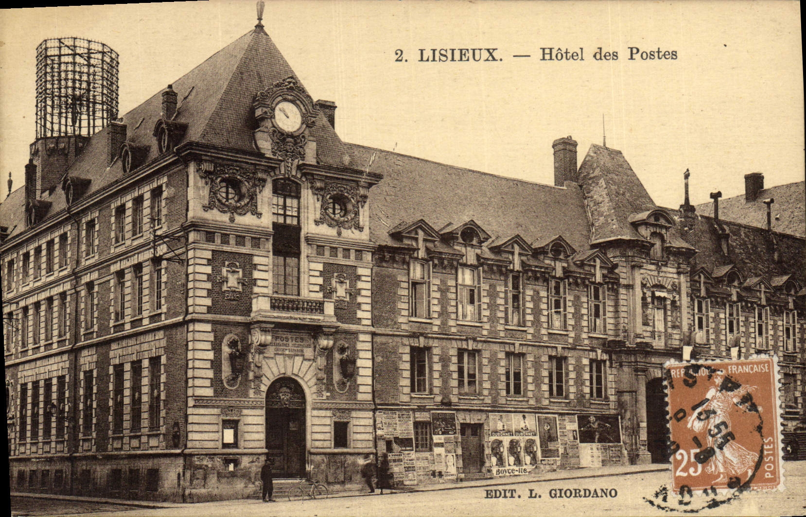 VINTAGE POSTCARD Post office building Lisieux