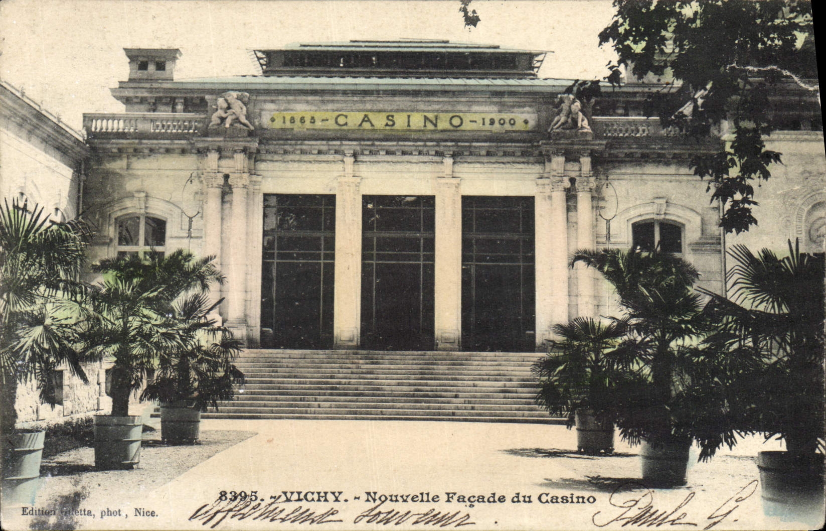 CPA Vichy Nouvelle facade du casino Publicite Cartes postales illustrees A la Havane TOP