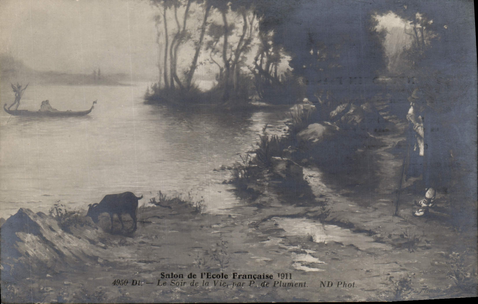 VINTAGE POSTCARD Salon of the School Frenchwoman 1911 the evening of the life Pluck Publicity Neurdein Photographes illustrated Postcards