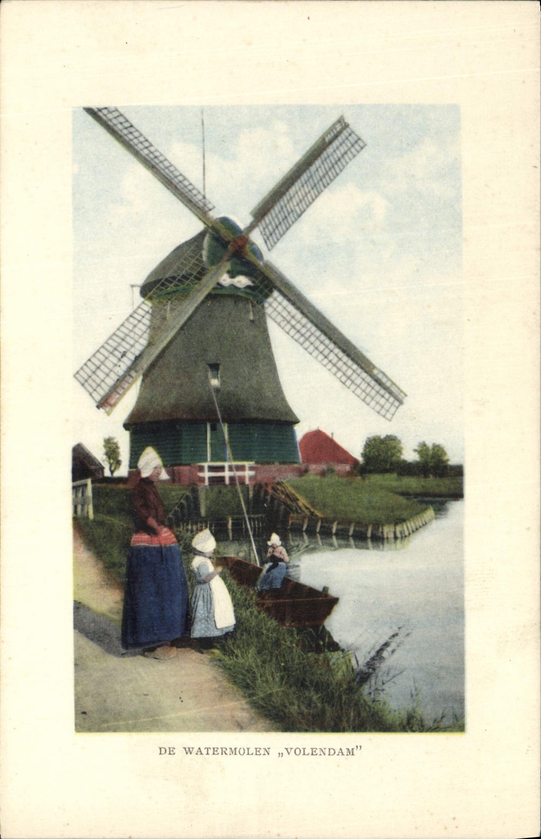 VINTAGE POSTCARD Windmill De Watermolen Volendam