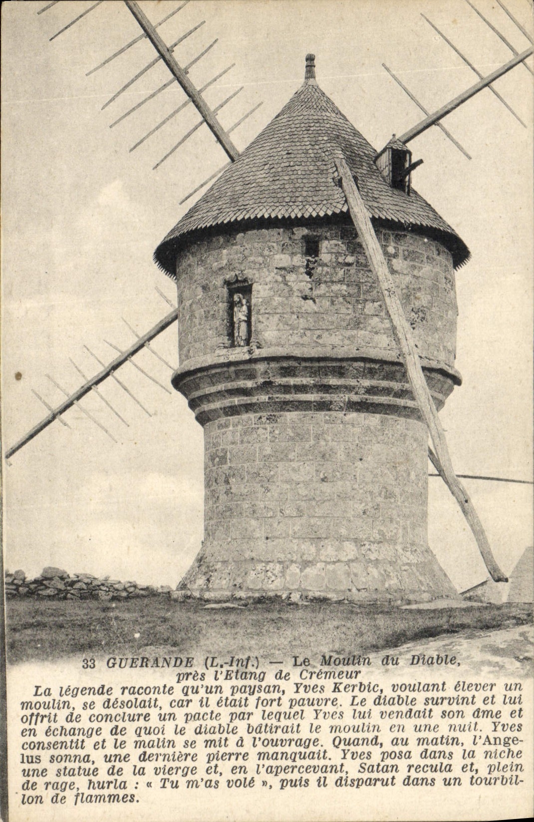 CPA Moulin a vent Guerande Le moulin du diable par l'etang de Cremeur