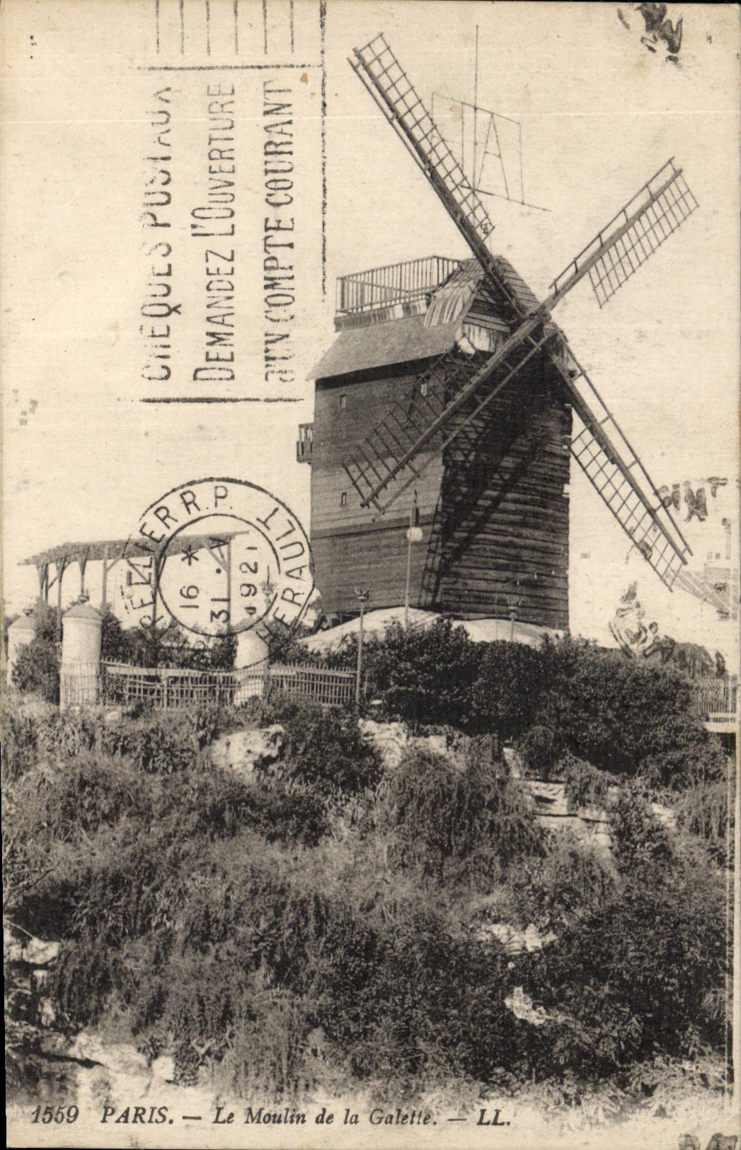 CPA Moulin a vent Paris Moulin de la Galette