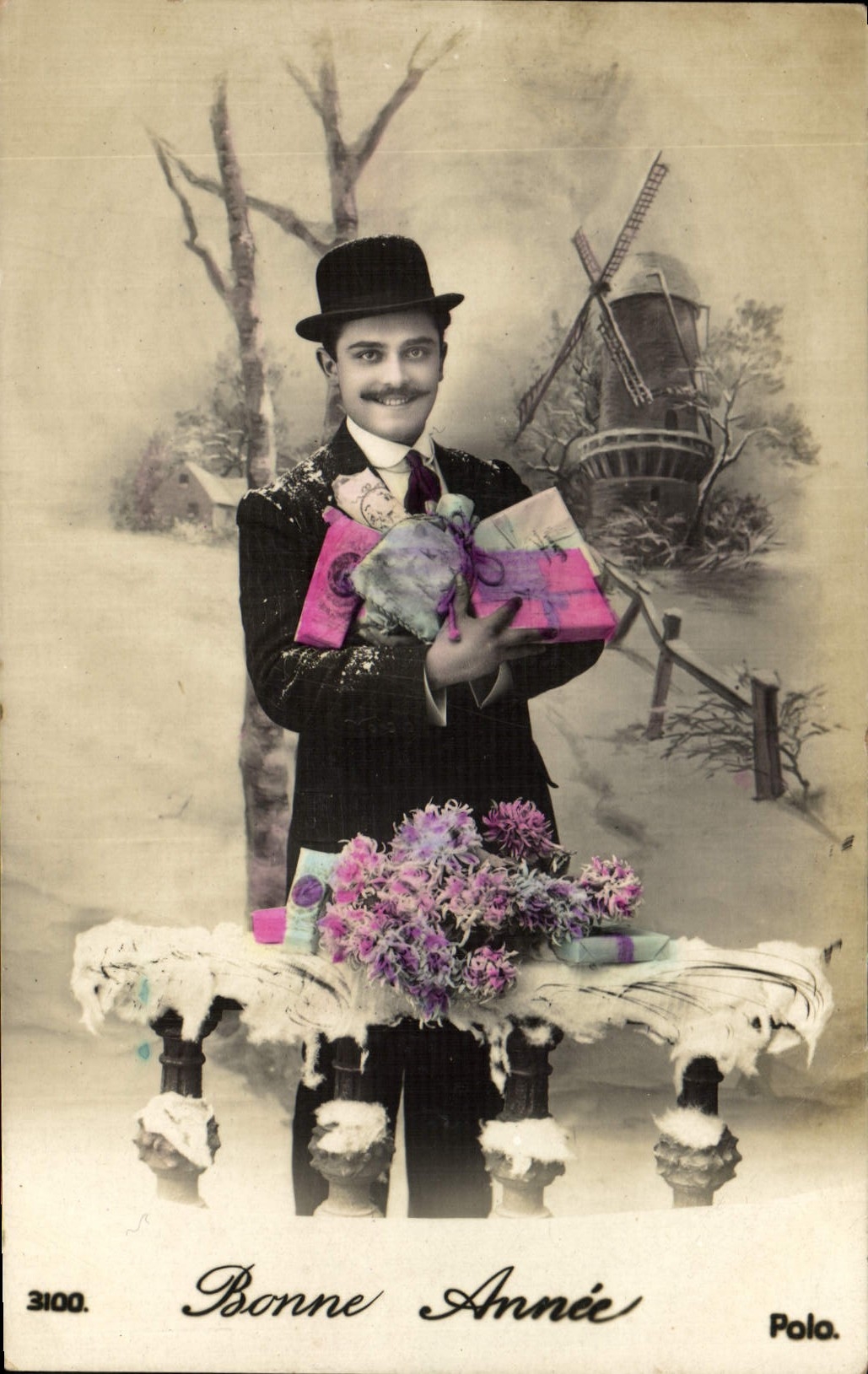 VINTAGE POSTCARD Windmill Man