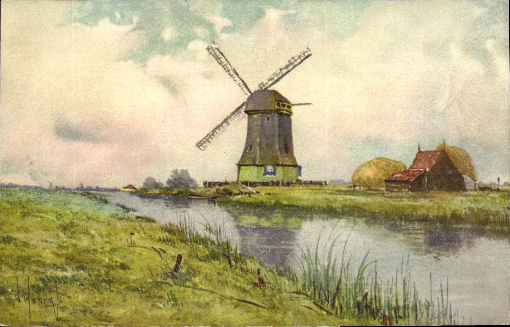 VINTAGE POSTCARD Windmill
