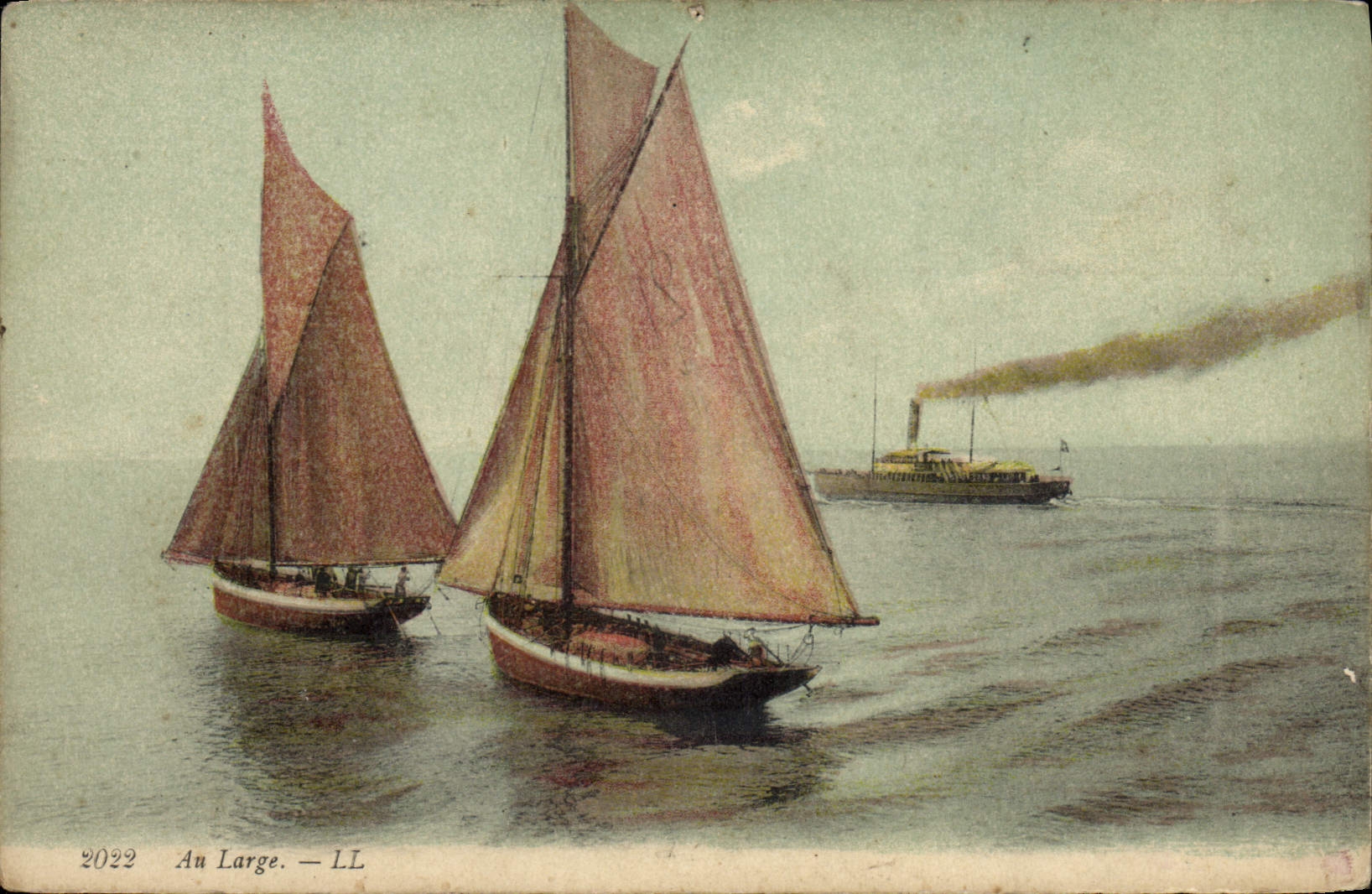 VINTAGE POSTCARD Boat High-sea fishing