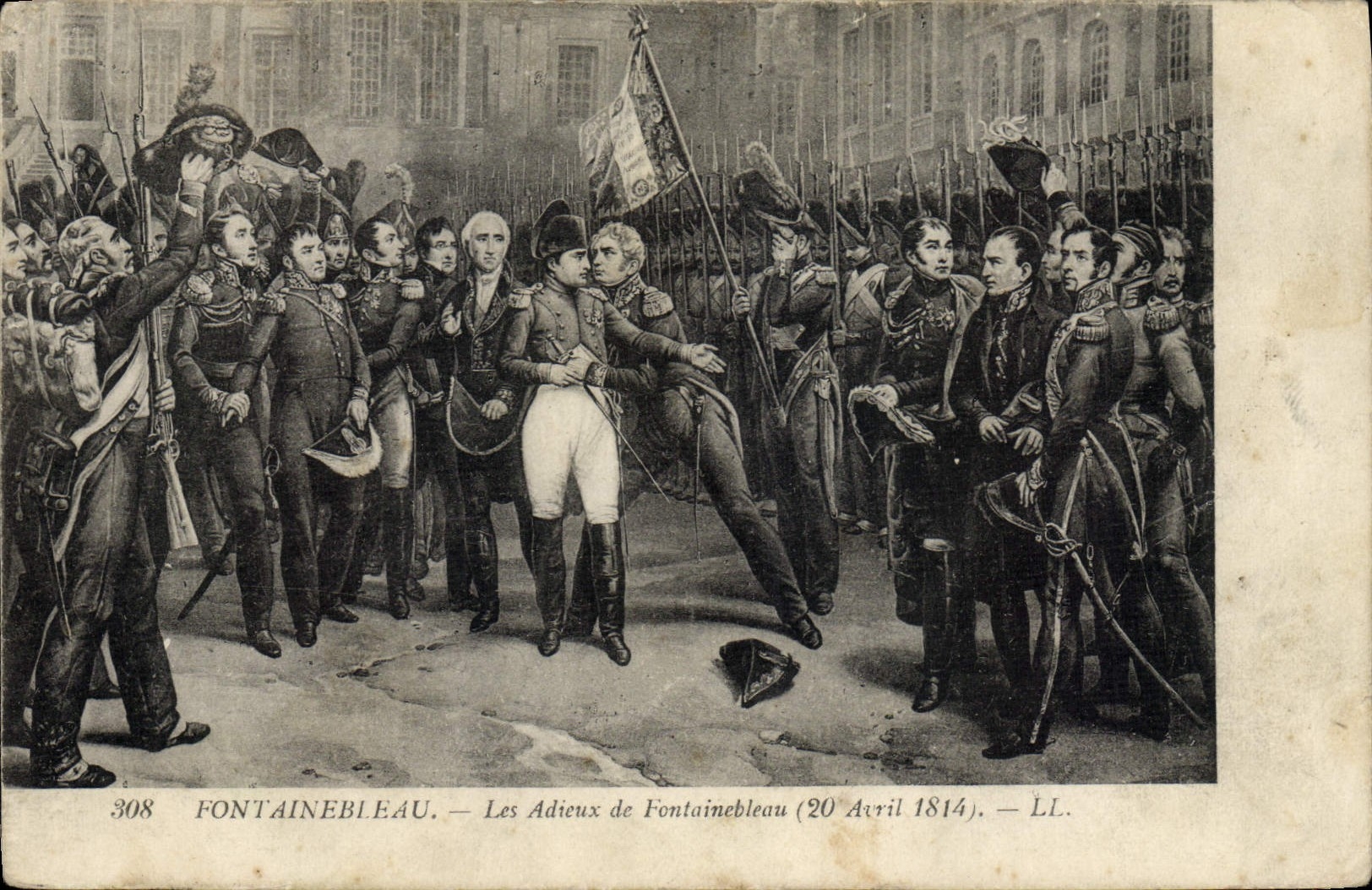 CPA Napoleon 1er Fontainebleau Les adieux