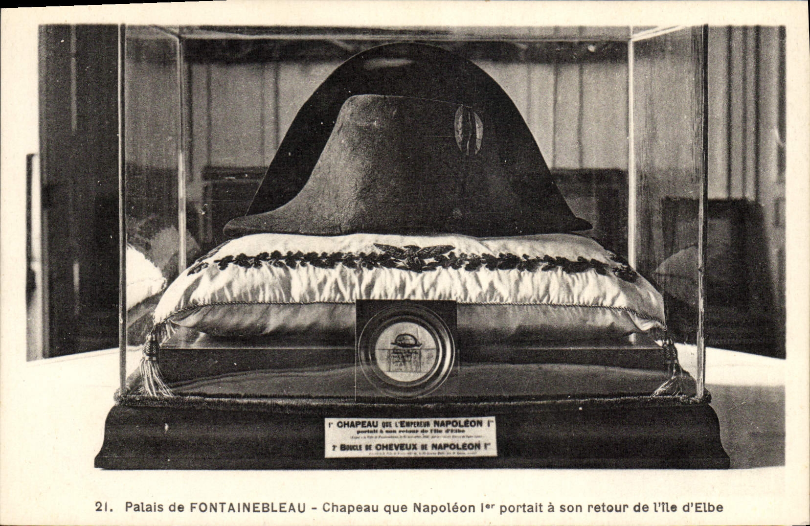 Paladar de Napoleon de la POSTAL de la VENDIMIA 1r de la isla de Fontainebleau del sombrero de Elba