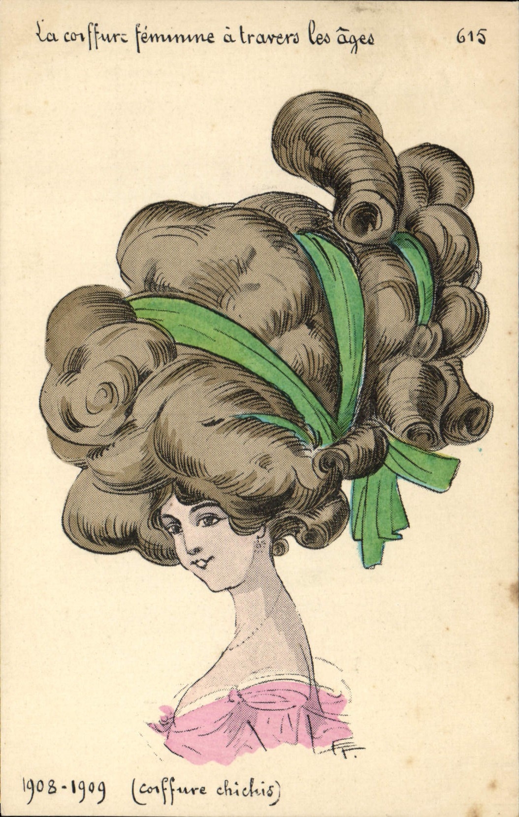 VINTAGE POSTCARD Fantasy Illustrator Woman Hairstyle Fuss 1908 1909 Hairdresser