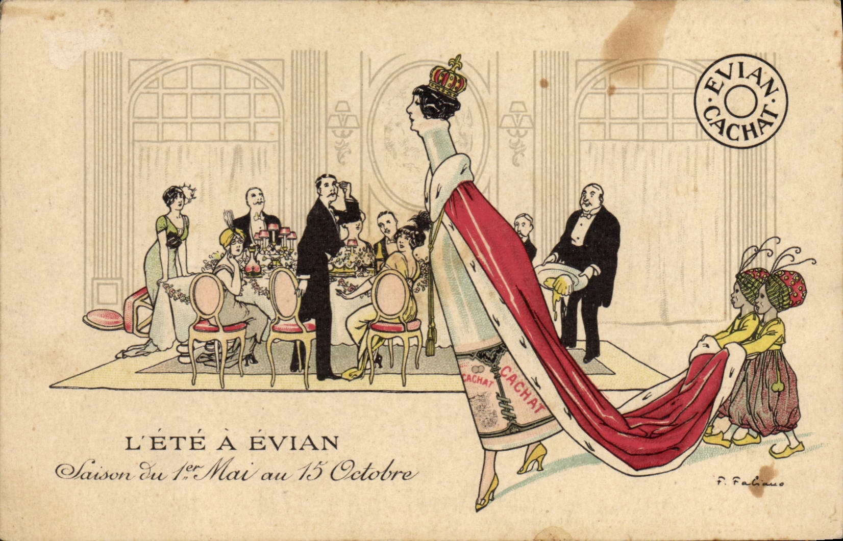 VINTAGE POSTCARD Fantaisie Illustrator the Summer has Evian