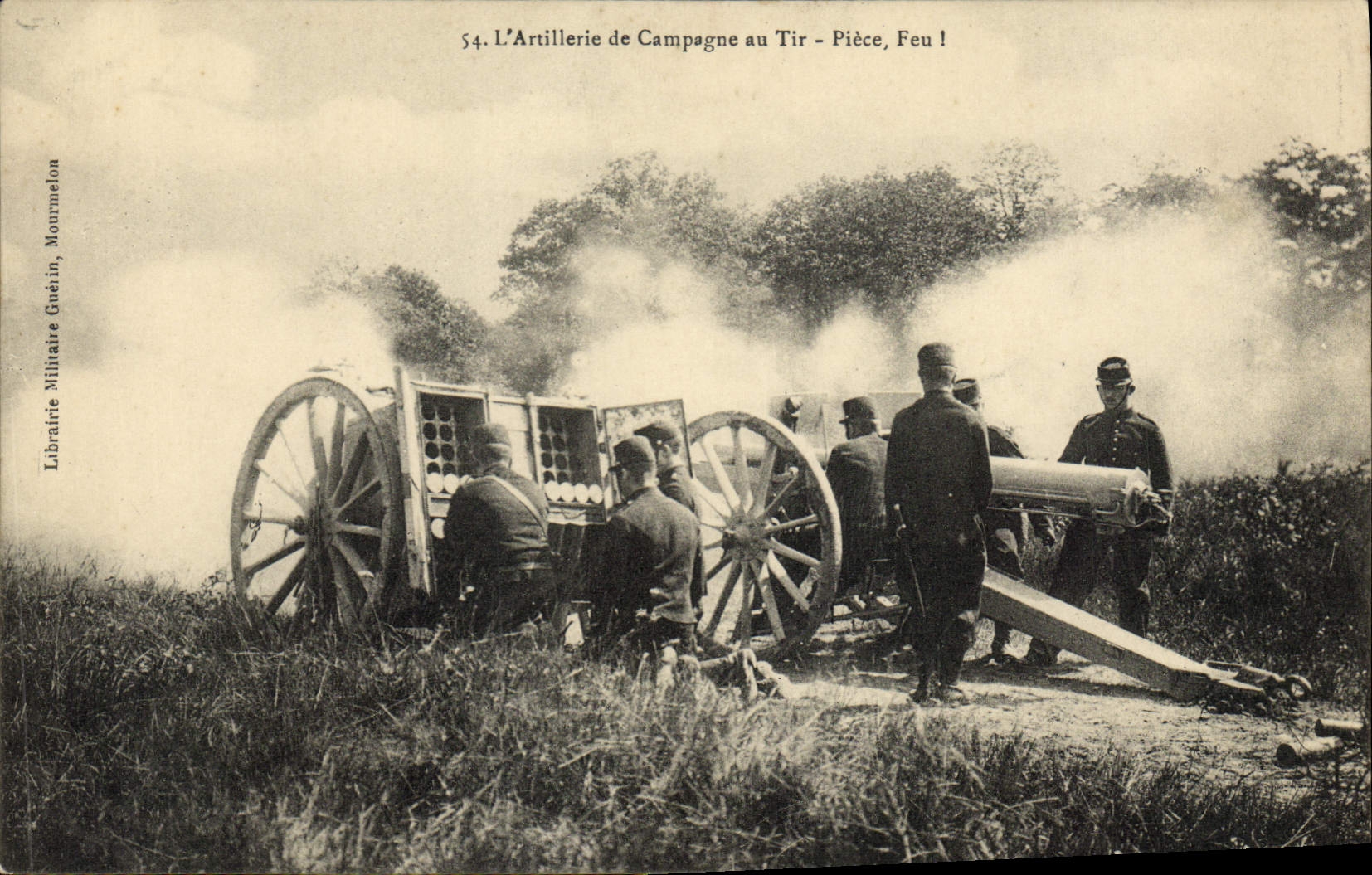 VINTAGE POSTCARD Militaria the field artillery to the shooting Part Fire