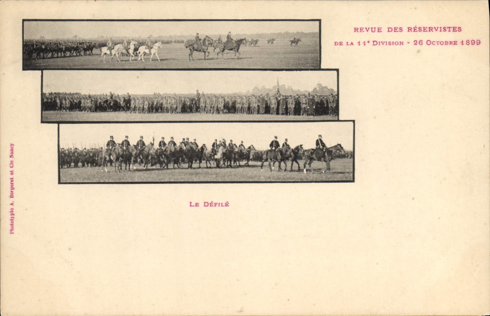 VINTAGE POSTCARD Militaria Re-examined of the Reservists of the 11th division the 1899 procession