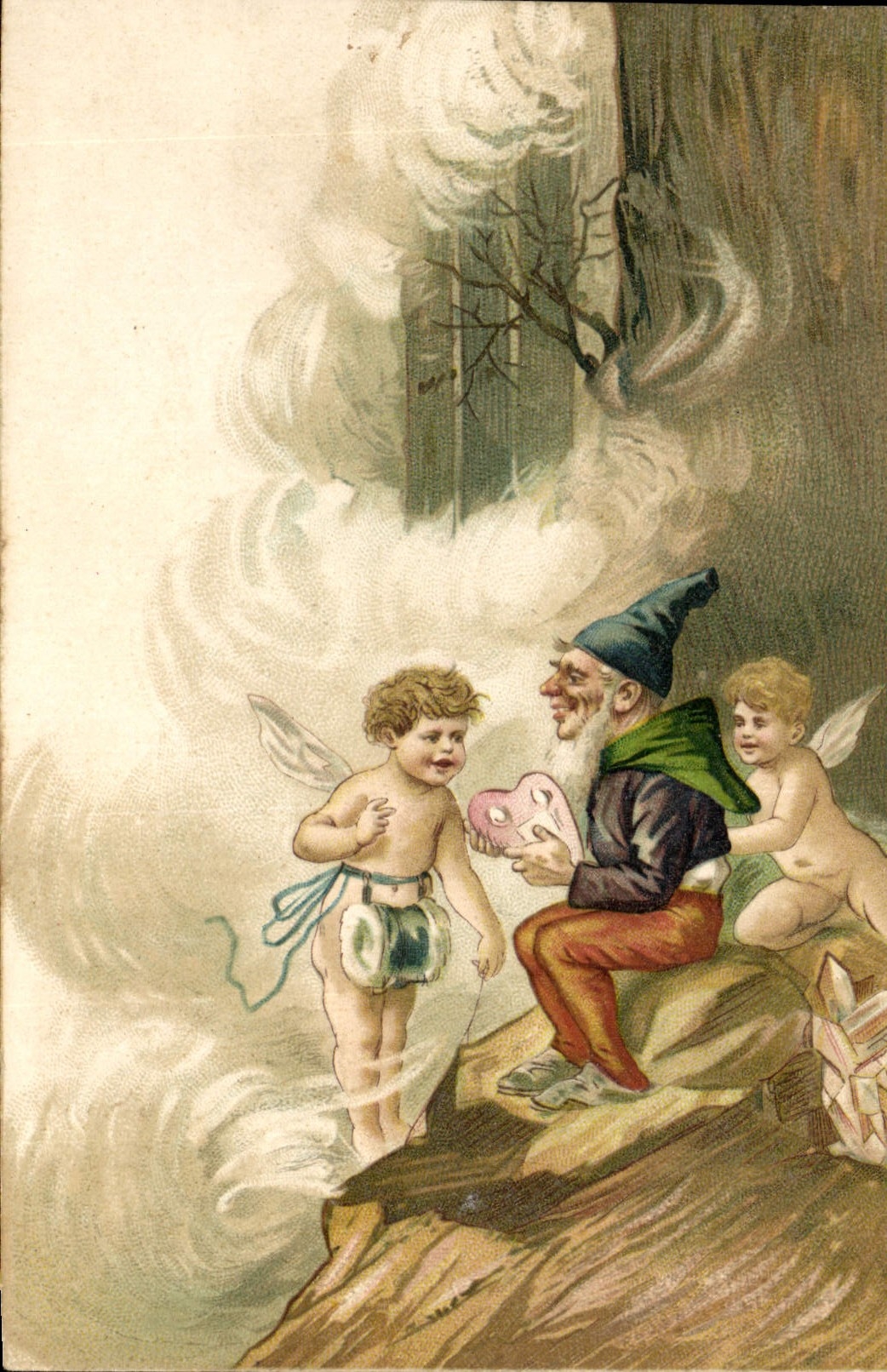 CPA Fantaisie Lutin Anges
