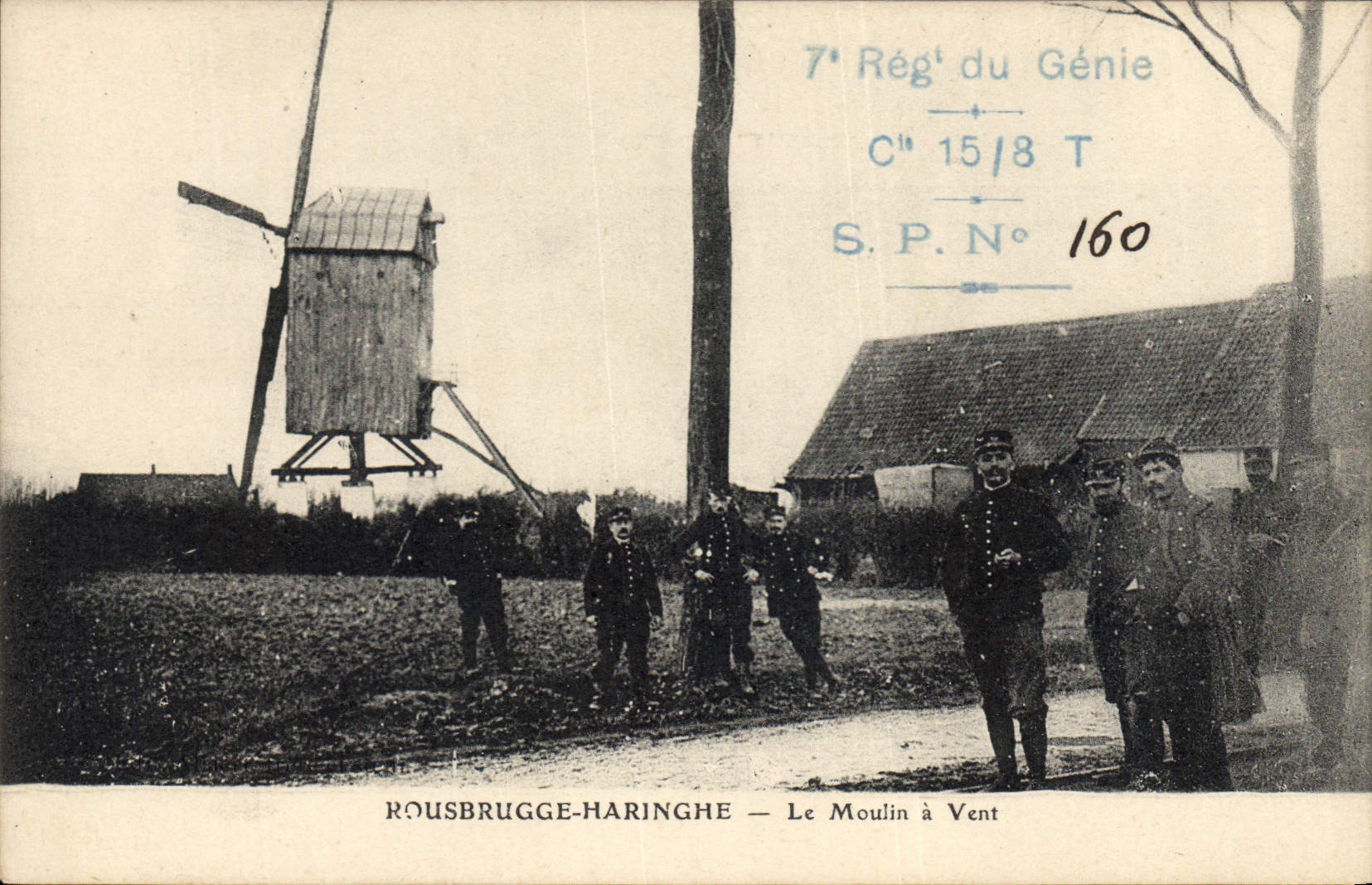 Molino de viento Rousbrugghe Haringhe de la POSTAL de la VENDIMIA