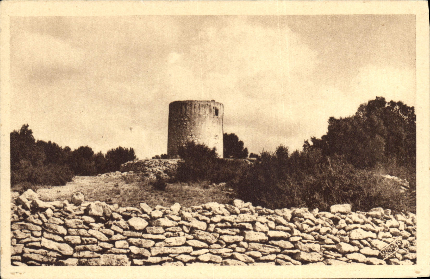 VINTAGE POSTCARD Windmill Fontvieille Moulin of has Daudet Voir letter of My Mill