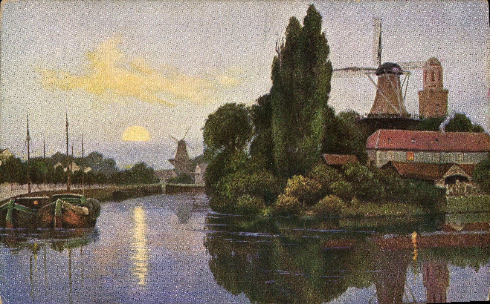 Molino de viento de la POSTAL de la VENDIMIA visto de Zwolle